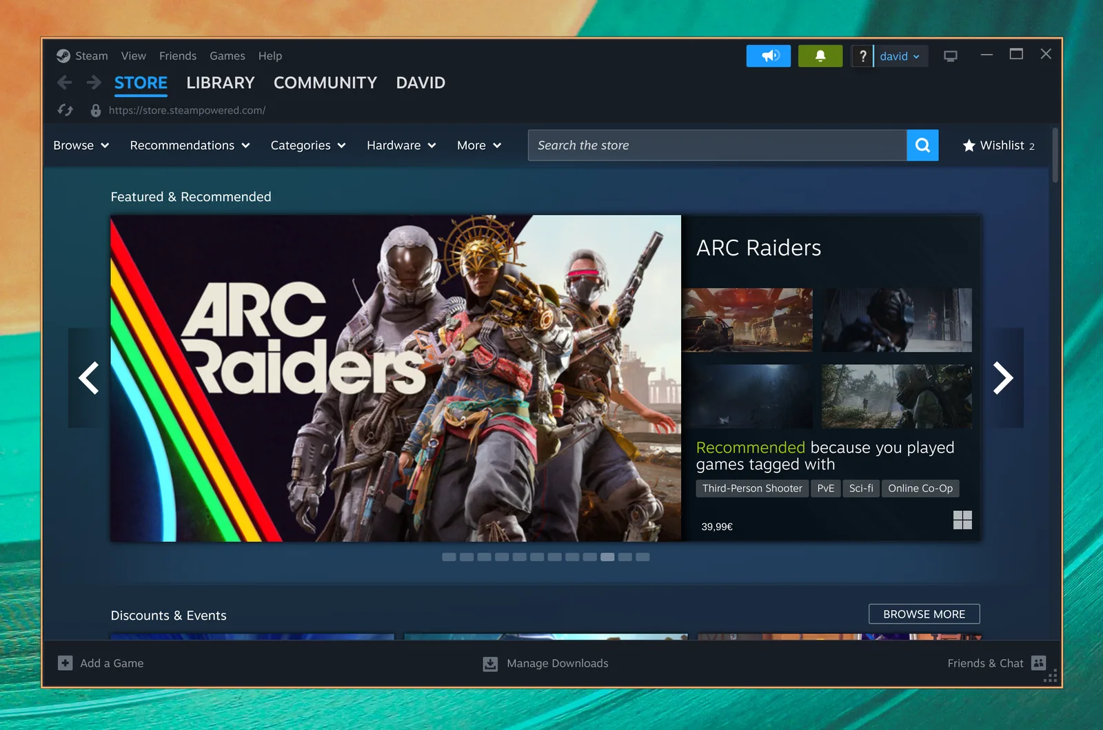 Steam ukazuje svůj herní obchod na Omarchy